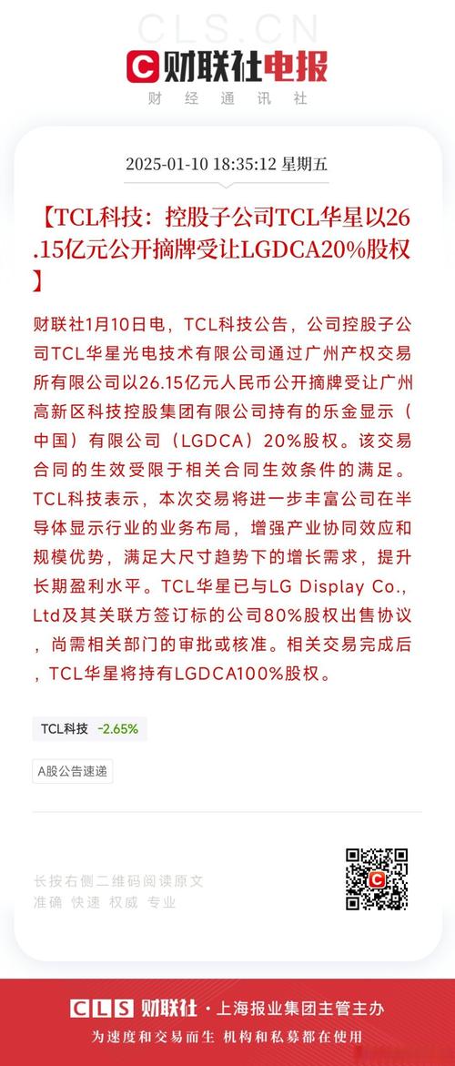 TCL电子早盘涨超5% 近日发布新一轮股权激励计划